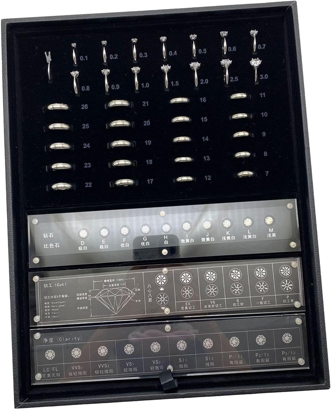 Diamond Tester Box Jewelry Testing Kit Case Diamond Testing Device Diamond Test Kit for Identification Evaluation Comparison