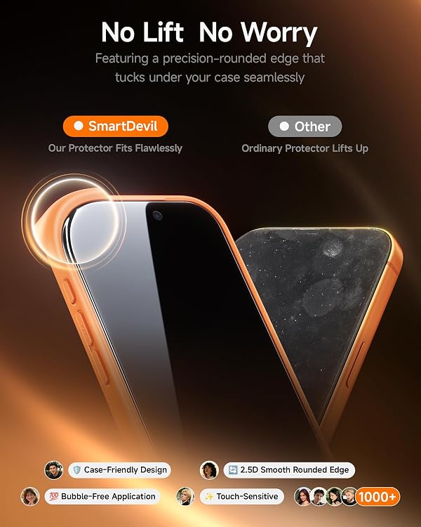 SMARTDEVIL 2 Pack Screen Protector for iPhone 17 Pro, Tempered Glass HD Clear Film, Easy Installation, Dust-Free & Bubble-Free by SMARTDEVIL - Image 8