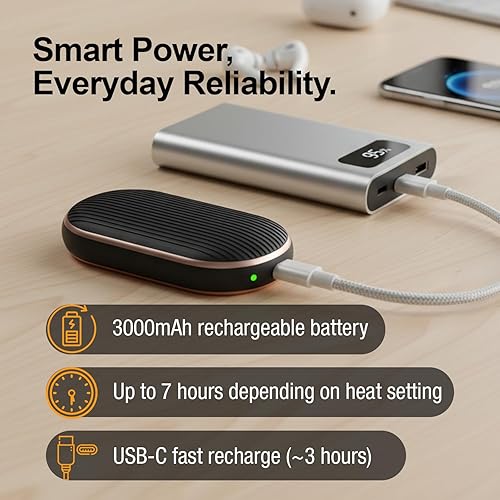 Miniatura 4 de Handy Heater Hand Warmers Ultra - Rechargeable & Cordless with 3 Heat Settings - Portable, Battery Powered, Lightweight - Up To 7 Hours of Run Time