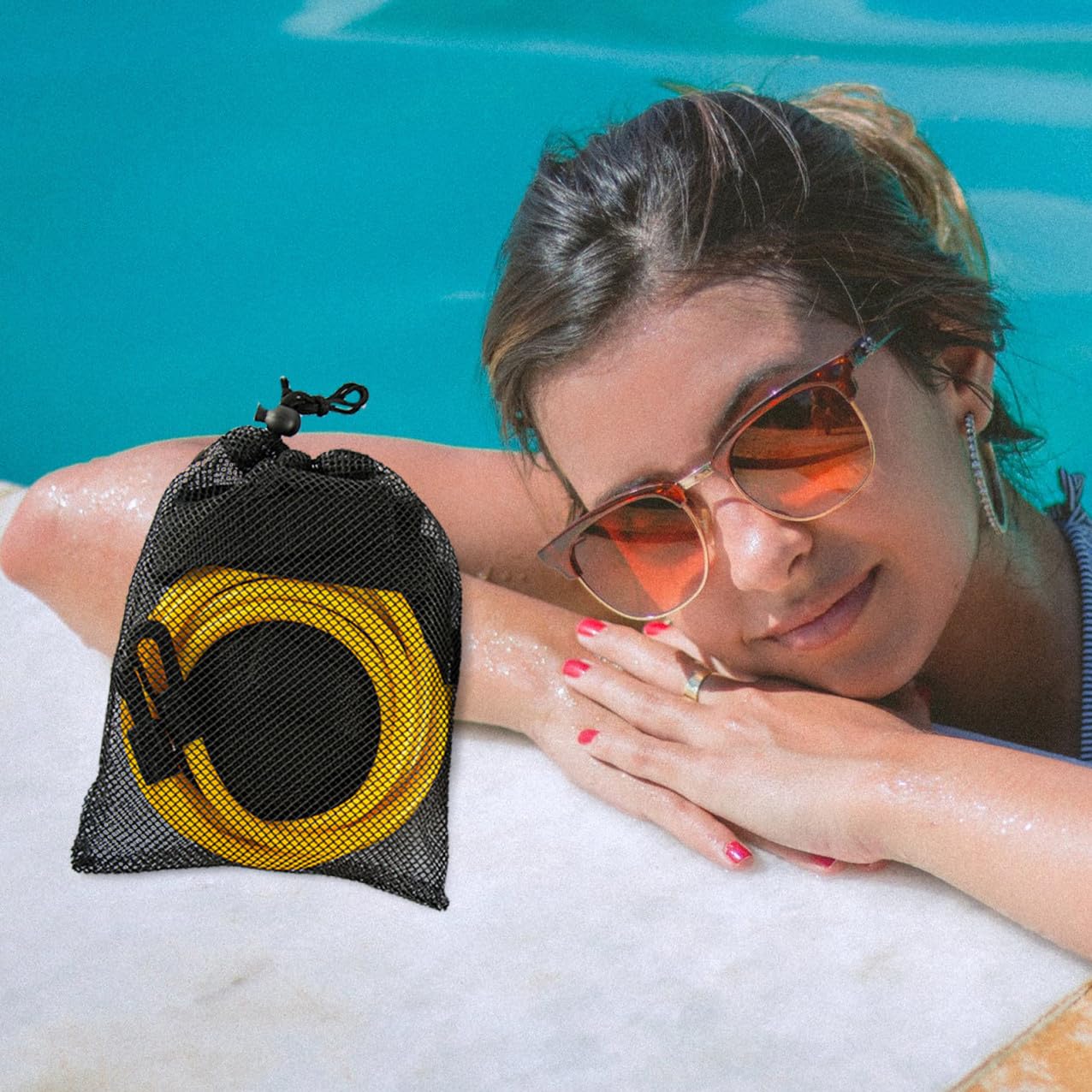 Cintura Regolabile con Fasce Resistenza in Sbr e Latex per Allenamento in Piscina Indoor e Outdoor Kit Completo con Cinghie Elastiche per Migliorar Resistenza Tecnica Nuotata