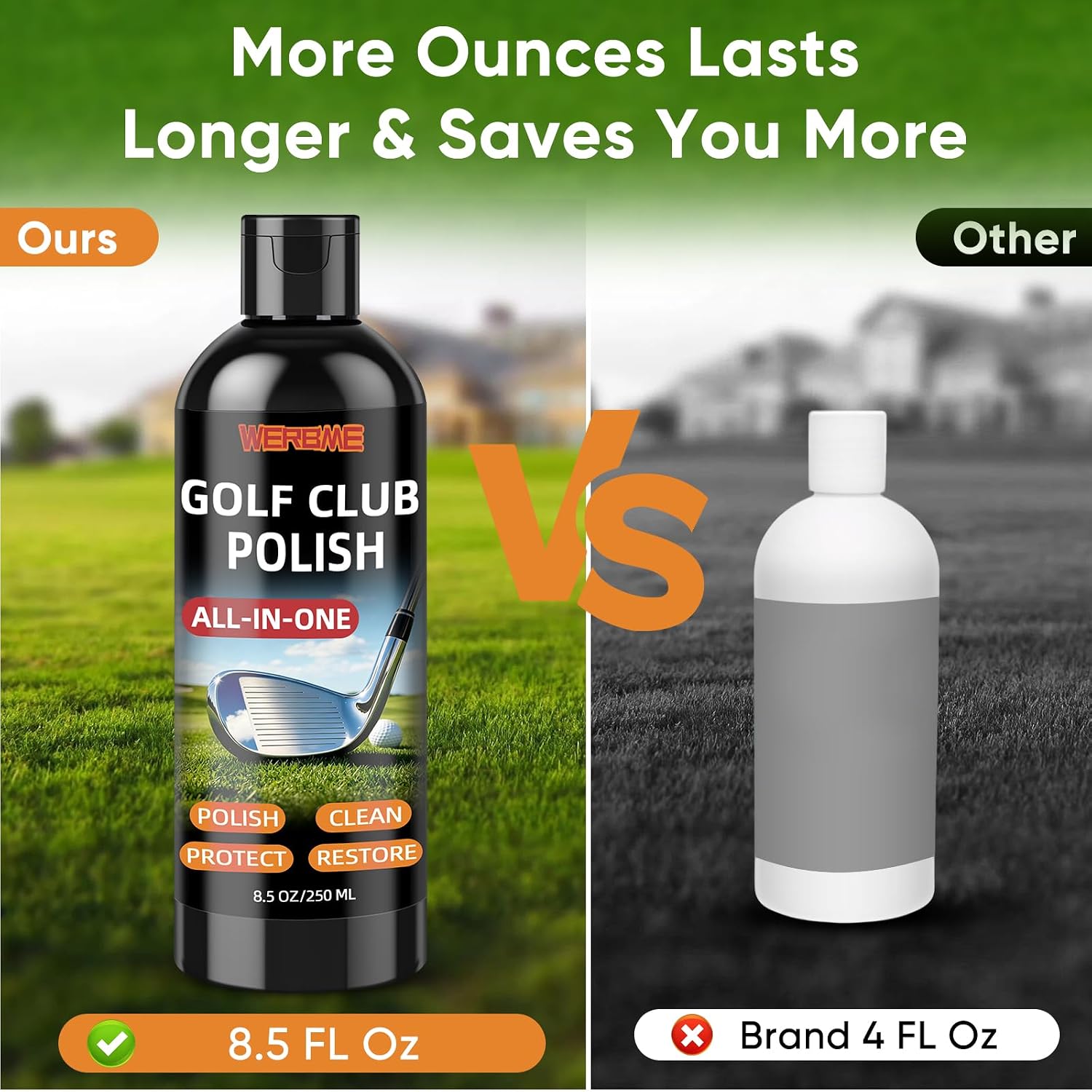 Golf Club Polish & Cleaner 8.5oz – Metal Cleaning Cream for Golf Clubs