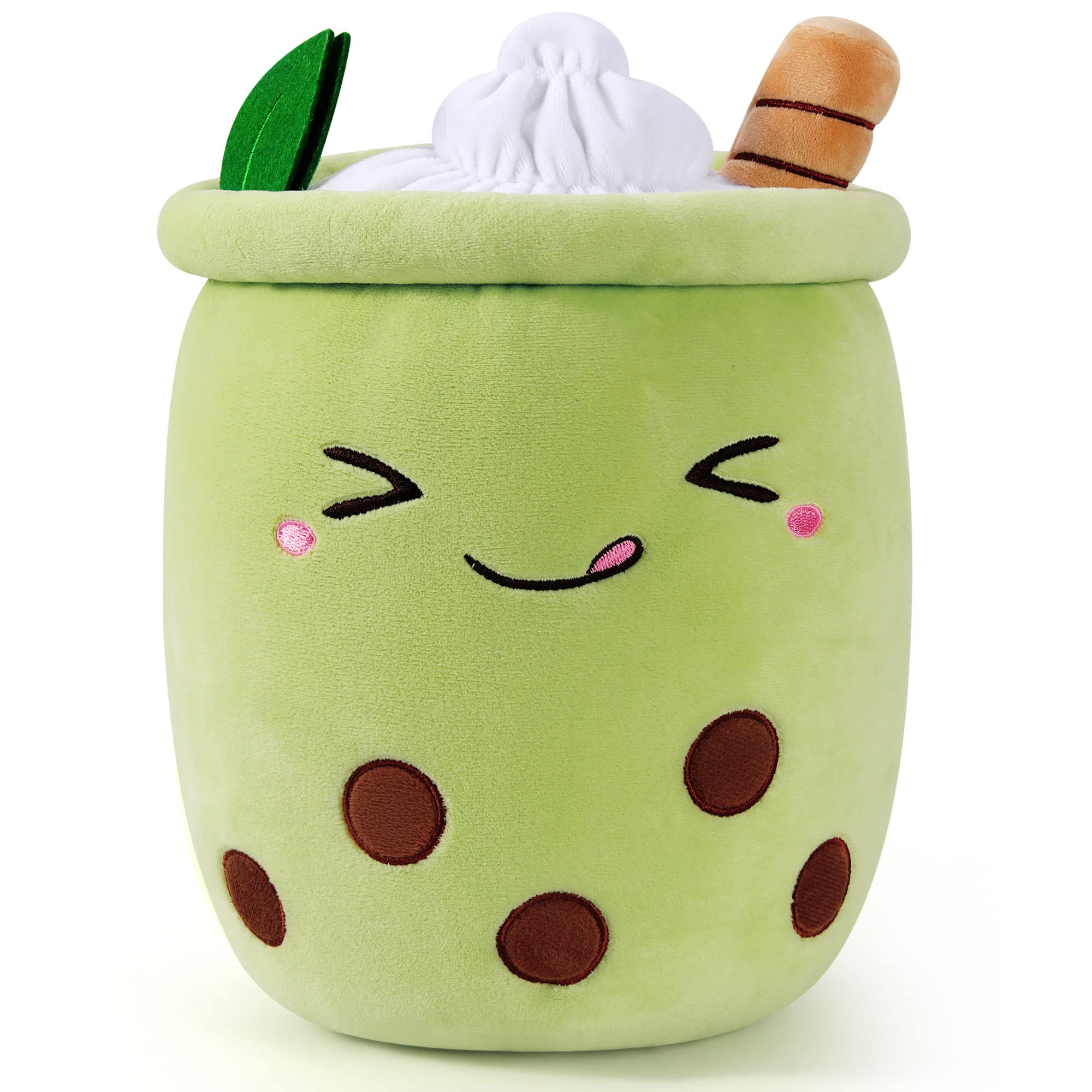 MGFAION 14 Inch Cute Stuffed Boba Tea Plush Toy, Bubble Milk Tea Plush Pillow Home Decor Pillow