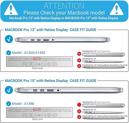 Miniatura 57 de iBenzer – 2 en 1 carcasa de plástico duro y cubierta de teclado para MacBook Pro Retina de 13"/15", Negro