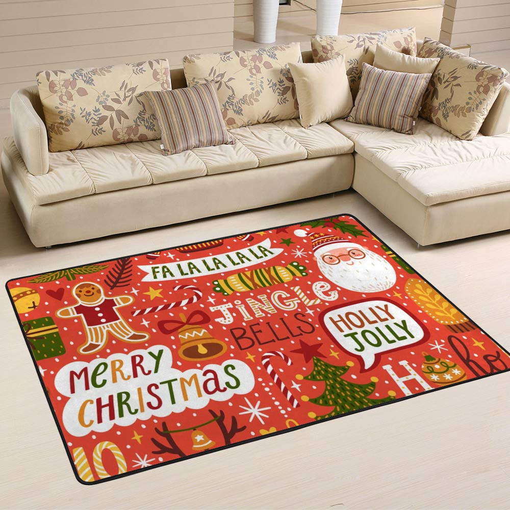 Tapis de Noël Ruchen rouge 60x39 inch idéal pour décorer le salon
