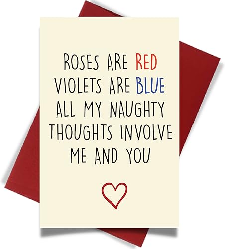 Cheerin Tarjetas de aniversario para él y ella, divertida tarjeta de felicitación divertida con sobre, tarjeta de cumpleaños para marido, esposa,