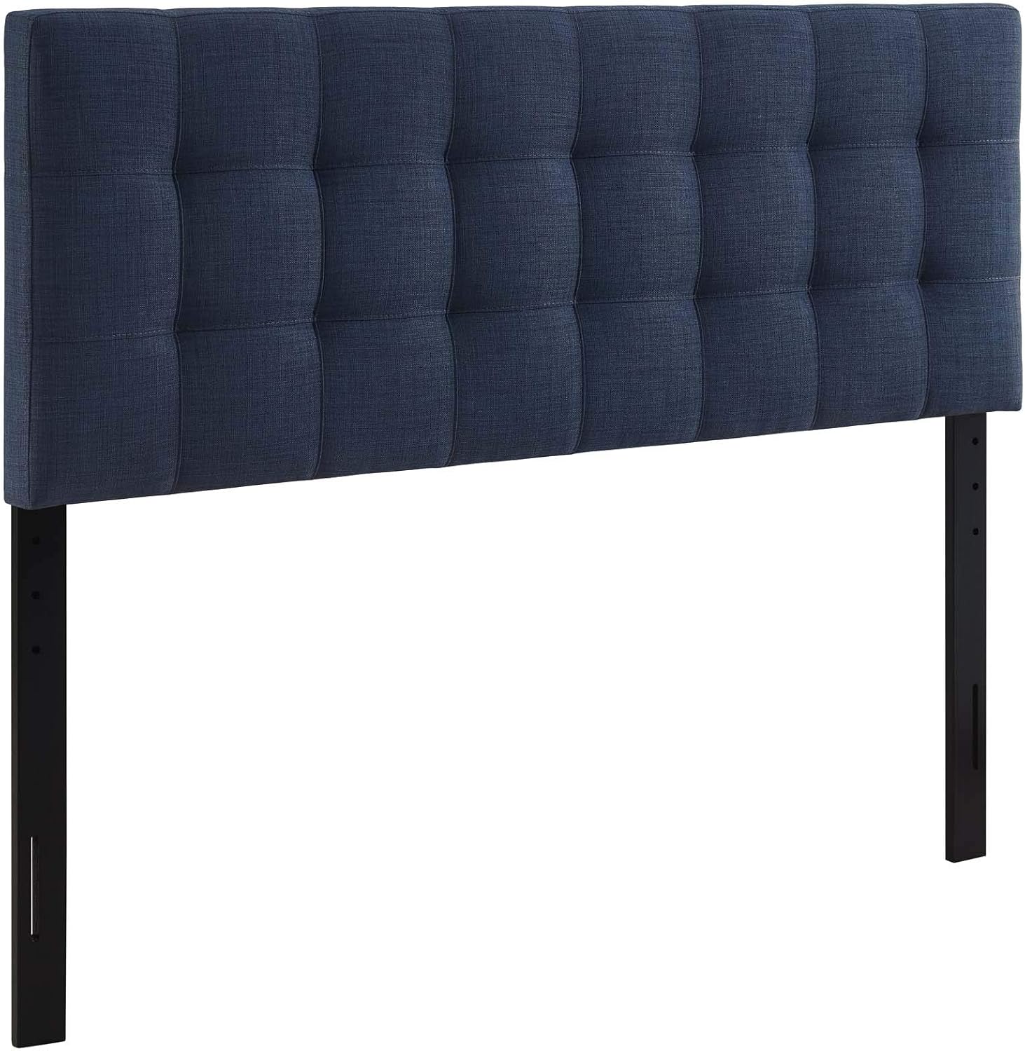 Lily Tufted Linen Fabric Upholstered Full Headboard in Navy