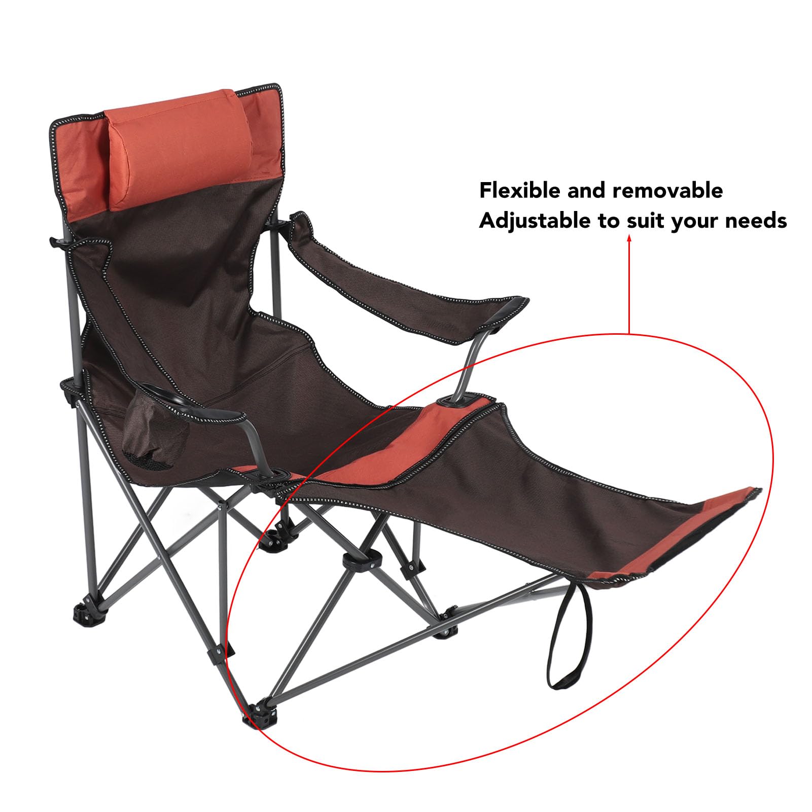Asixxsix Tumbona Plegable para Adultos con Capacidad de 500 Libras, Silla Reclinable para Patio con Almohada Extraíble, Silla Multifuncional de Gravedad Cero para Camping, Playa, Picnic, Resistente
