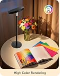 EDISHINE LED Table Lamp with 2 Adjustable Height, 5%-100% Dimmable & 3 Color Temperature, Touch Control, Modern Desk Lamp for Office, Reading, Black