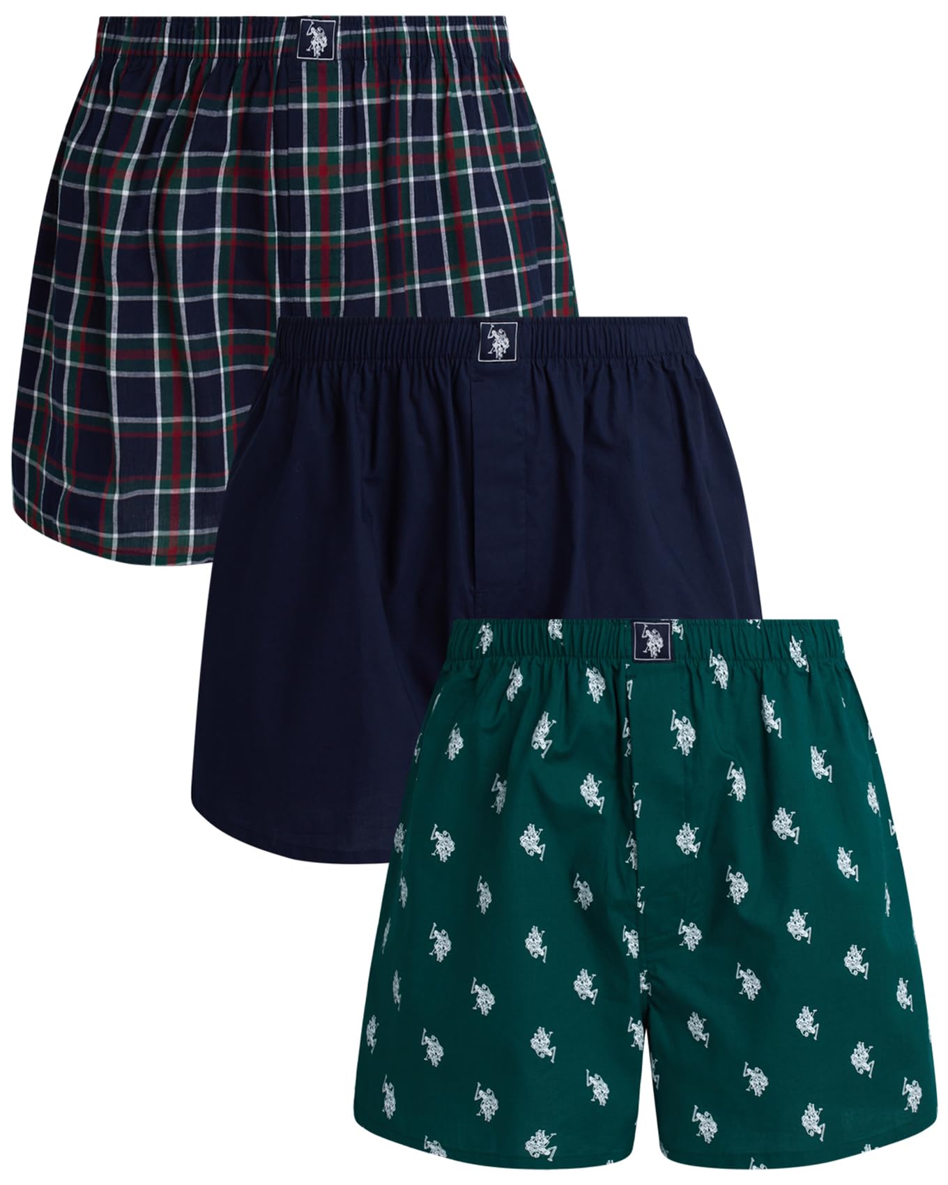 Mens Boxer Briefs - 3 Pack 3'' Inseam Cotton Breathable Mens Underwear Boxer Shorts Pack with Functional Fly