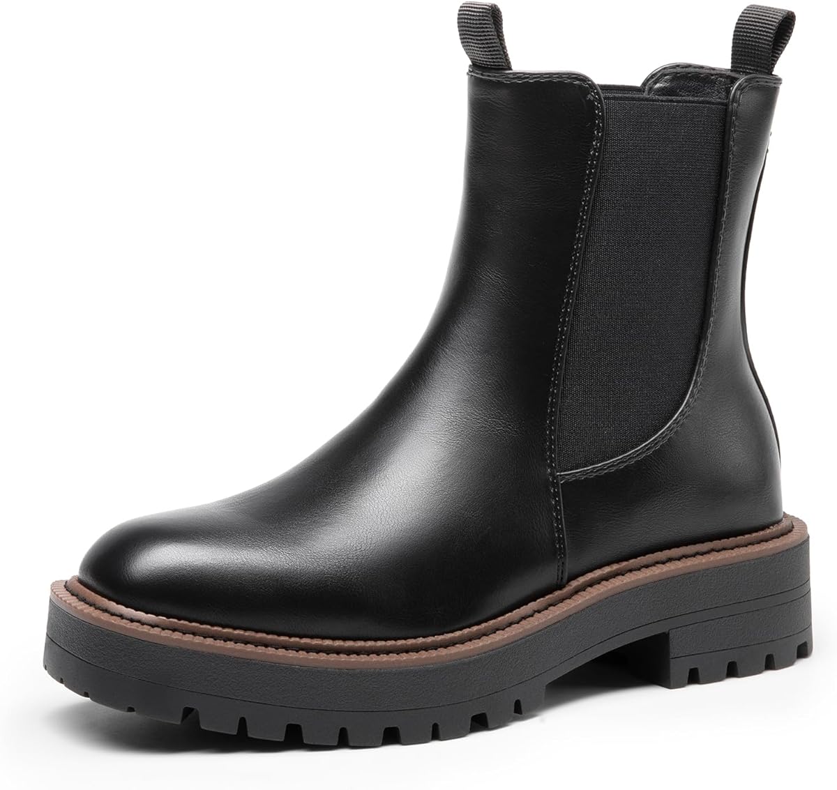 DREAM PAIRS Women's Chelsea Ankle Boots Square Toe Fashion Low Heel Lug Sole Platform Fall Booties Shoes