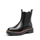 Women's Chelsea Ankle Boots Square Toe Fashion Low Heel Lug Sole Platform Fall Booties Shoes