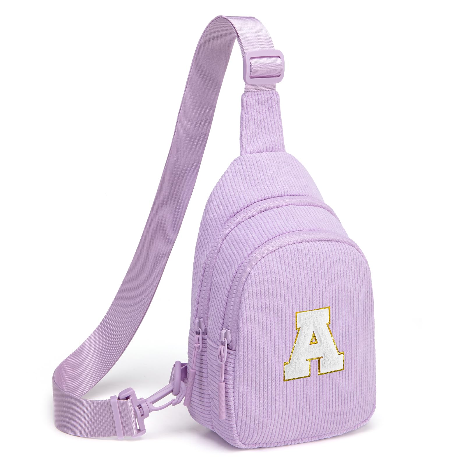 Small Corduroy Sling Bag Initial Crossbody Bag Fanny Pack for Girls Personalized Birthday Gifts for Teen Girls Gifts