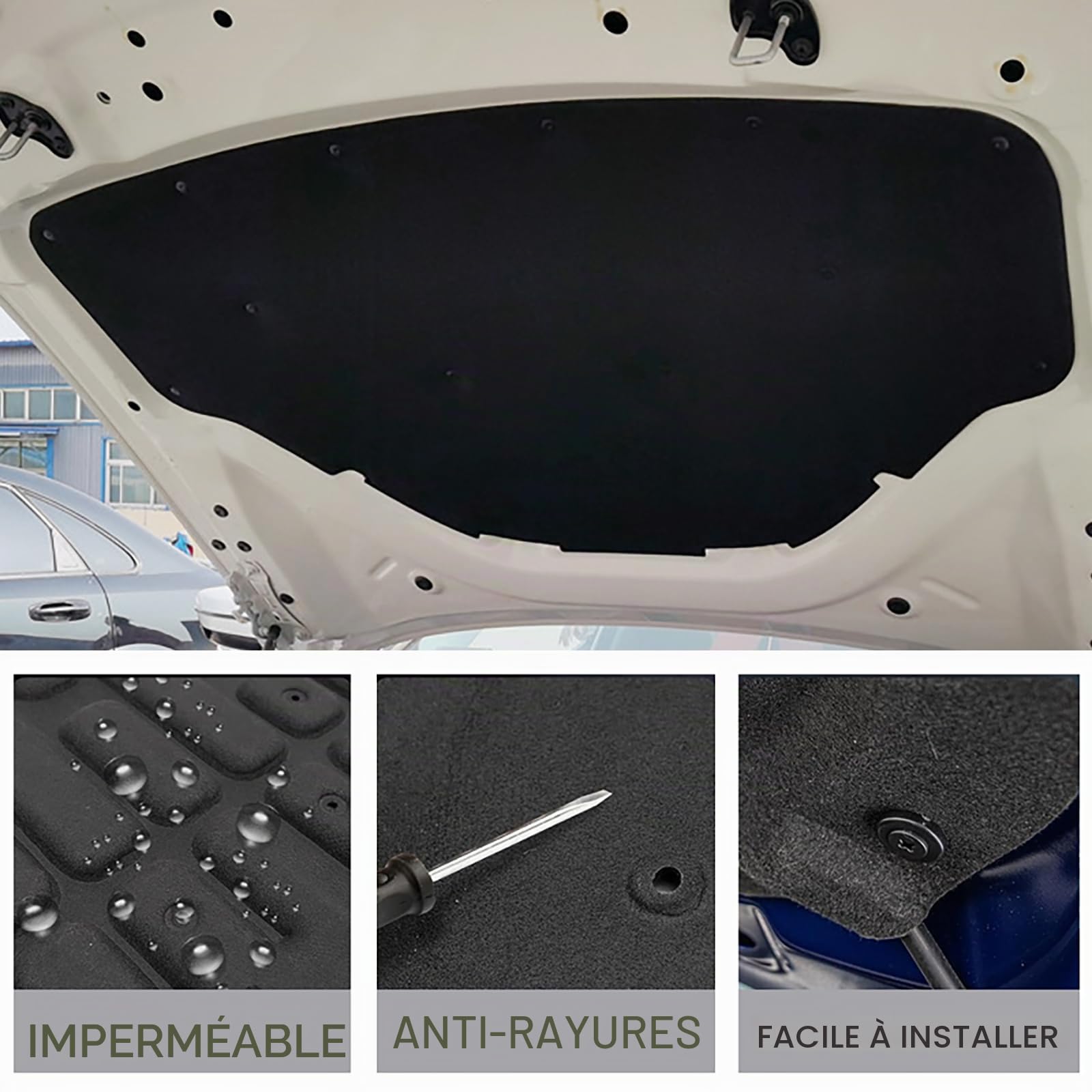 Capot Moteur Insonorisation Isolation Thermique Coton pour Peugeot 5008 2017 2018 2019 2020 2021 2022 2023, Coussin d'isolation Acoustique pour Capot Avant de Voiture