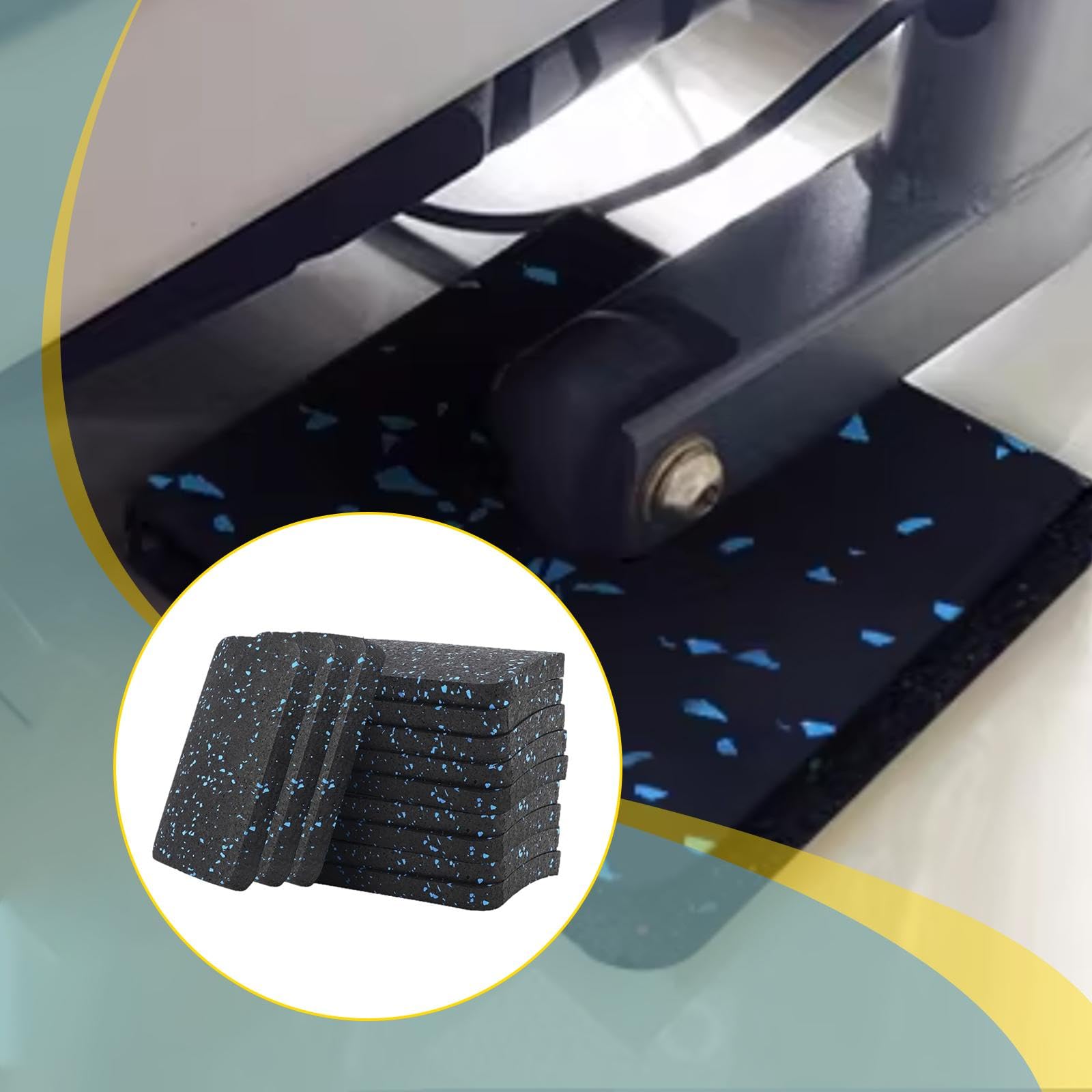 Alfombrilla Antivibración para Cinta de Correr, Antideslizante, para Proteger El Suelo, Ideal para Remo Y Entrenamiento en Casa, 12 Piezas