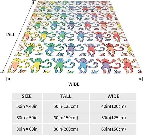 Miniatura 9 de Pink Monkeys Lightweight and Comfortable Ultra-Soft Warm Micro Fleece Bed Couch Living Room Blanket 50x40