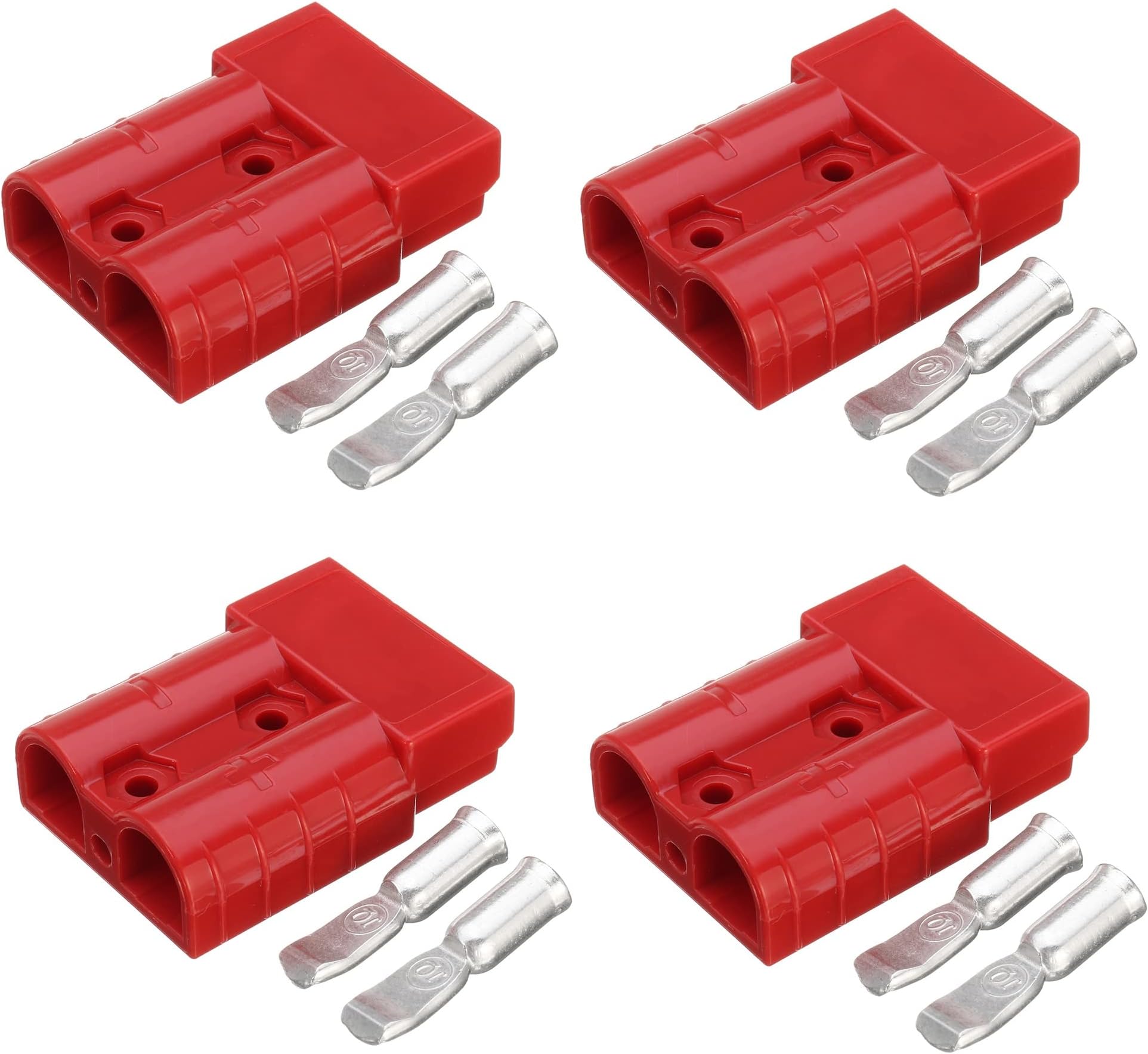 4 Pcs Battery Connector 600V 50A Quick Disconnect Modular Power 50Amp Quick Connectors Plug for Anderson Powerpole,Car, Motorhome, Caravan, Camper, Boat-Red