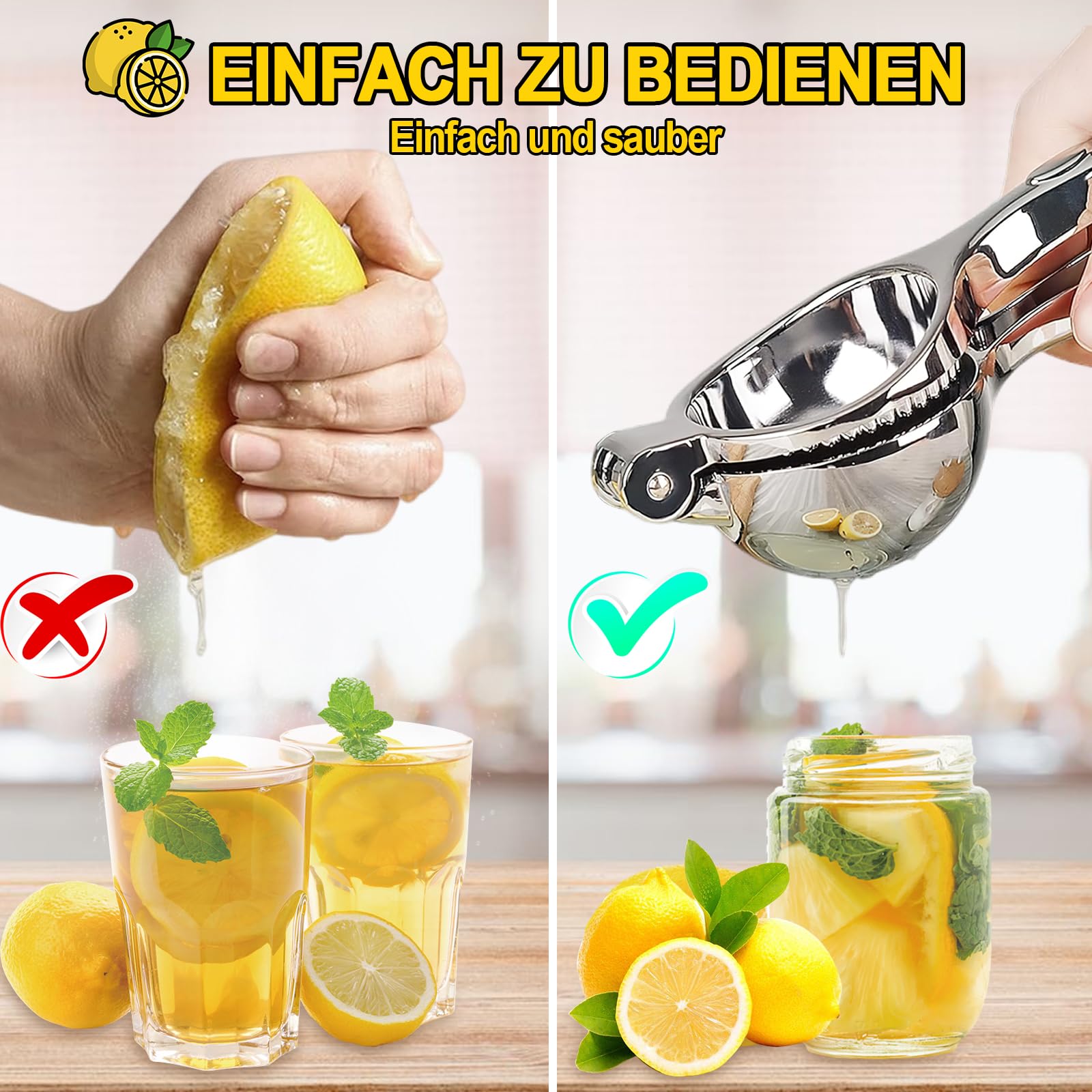 Spremiagrumi Manuale,Anti-Caustico Spremi Lime,Spremi Lime Barman-Incluso Grattugia Per Limone,Spremi Limone Manuale 7cm Diametro,Spremi Agrumi Manuale,Spremi Limone Per Cucina,Bar