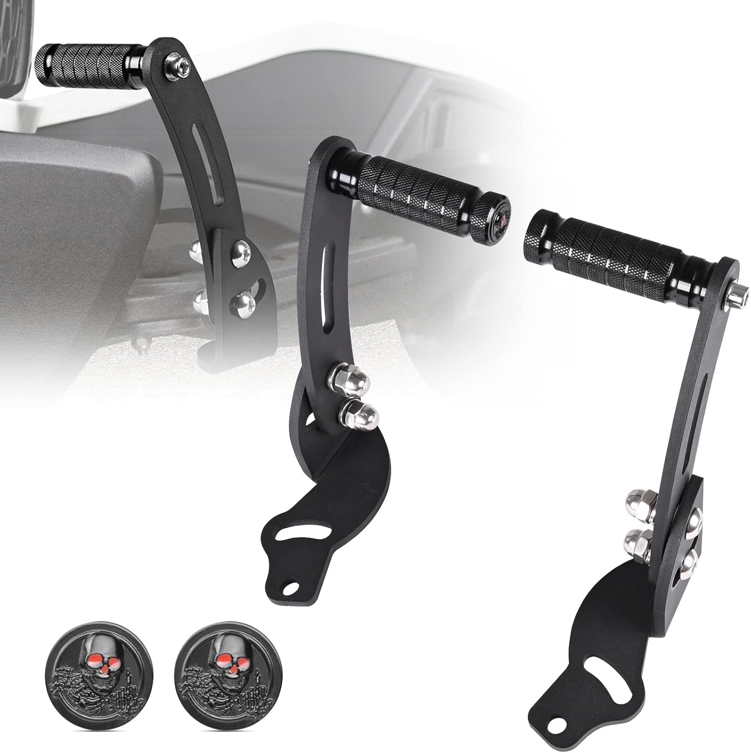 Tricycle Highway Pegs For Spyder RT Accessories, Sresk 3D Skull Adjustable Highway