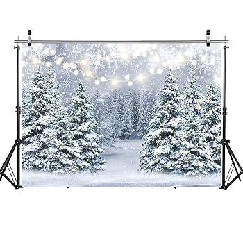 Amazon | LYCGS 10X8フィート 冬の雪の風景背景 キラキラ 冬の森
