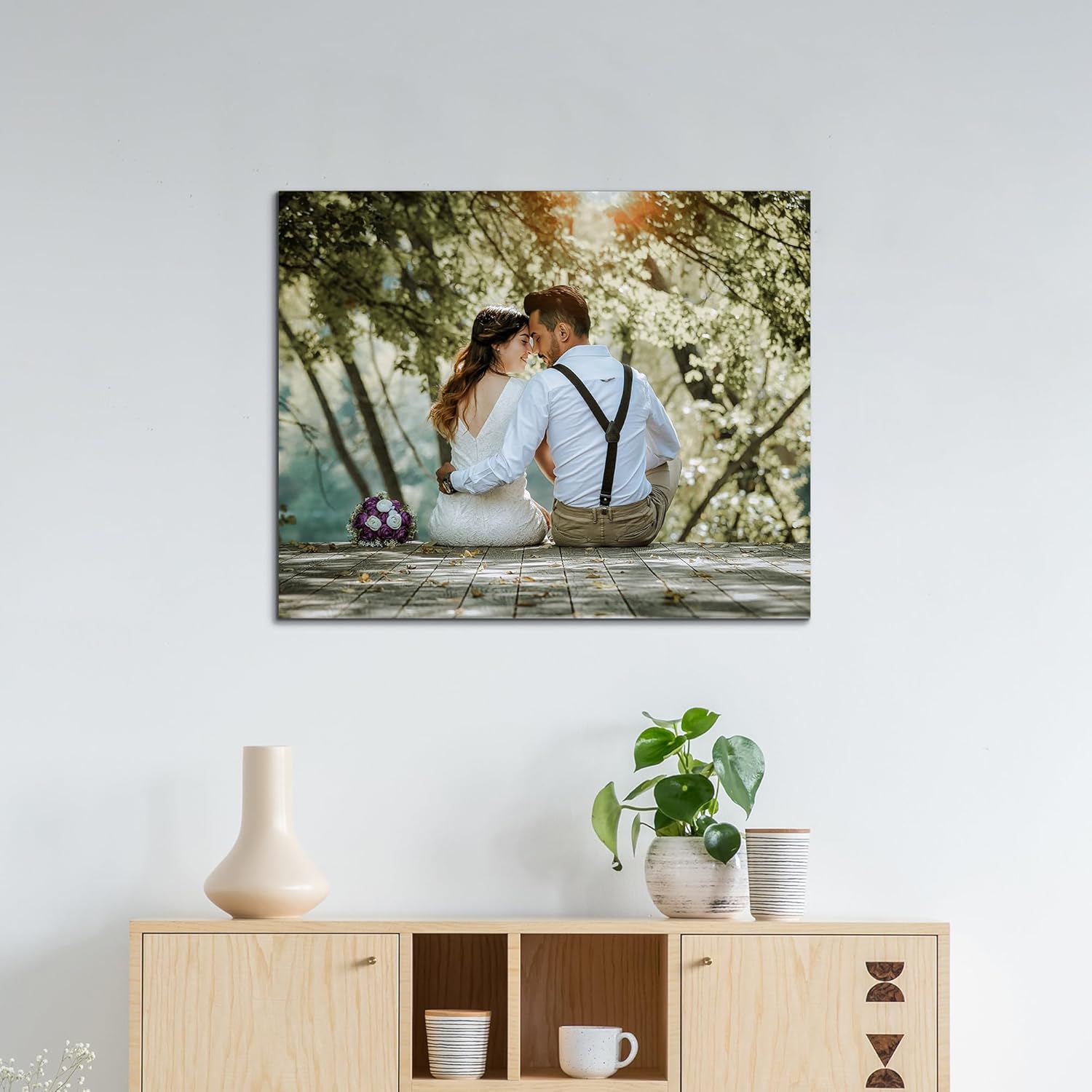 WEGA Custom Canvas Prints with Your Photos Customized Photo Prints Personalized Gifts Canvas Pictures Wall Art Decor for Living Room Bedroom Dining Room Framed (16''X16'')