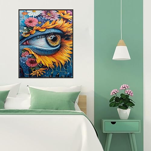 Miniatura 6 de 1tonine Diamonds - Hermoso búho mágico en la nieve - Kit de pintura de diamante redondo de diamante 5D para adultos, pintura de lienzo de 12 x 16