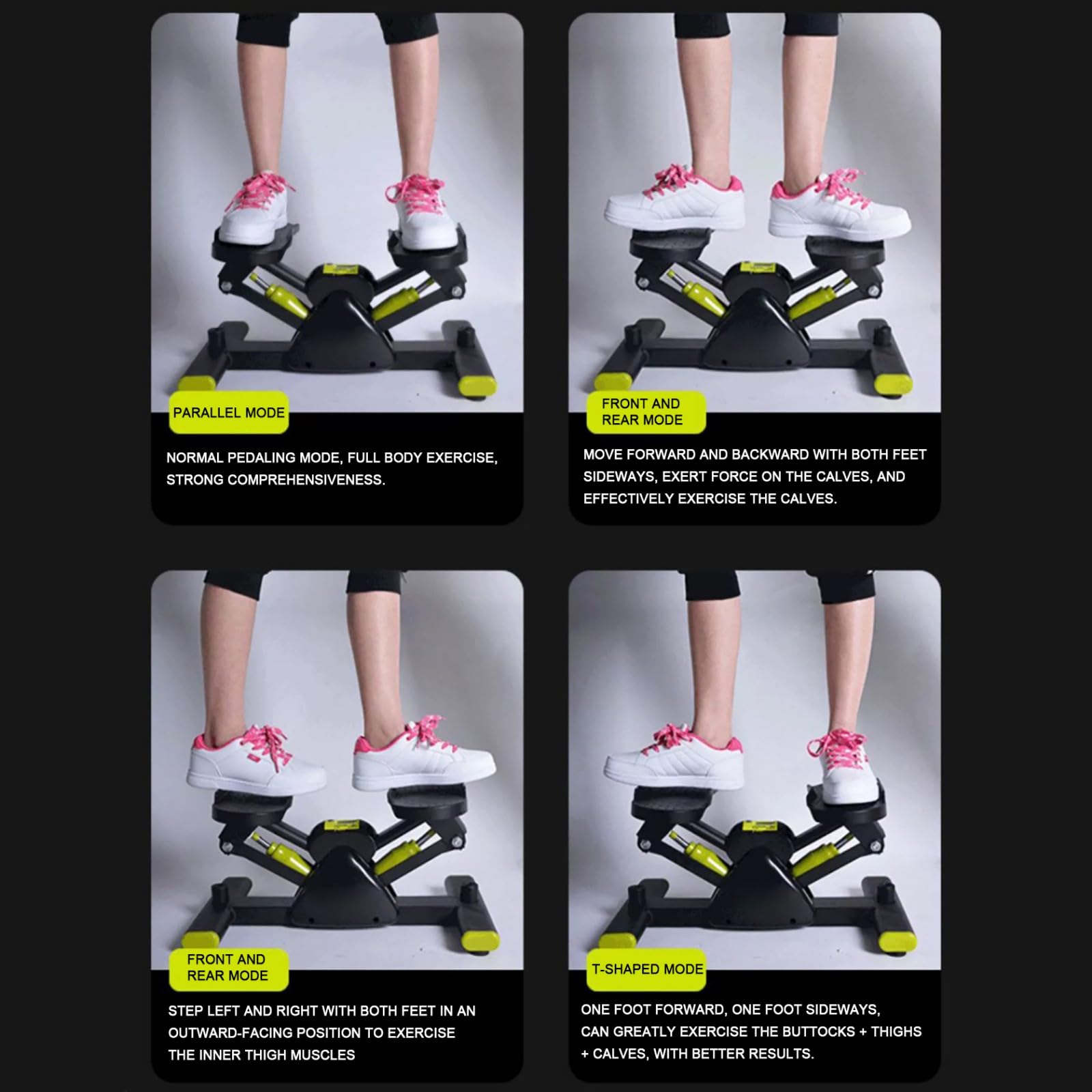 Stepper schodowy z taśmami oporowymi Mini Stepper z 4 trybami ćwiczeń do treningu całego ciała, przenośna maszyna krokowa z wyświetlaczem LCD