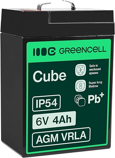 Green Cell AGM 6V 4Ah Akku VRLA Blei-Batterie Bleiakku Ersatzakku Gelakku Akkubatterie Zyklenfest Unbemannt Spielzeug Elektro Spielzeug Alarm Notstrom Kinderfahrzeuge Kinder-Quad AGM15 Schwarz