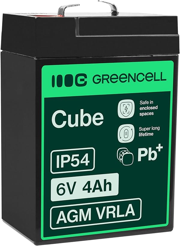 Green Cell AGM 6V 4Ah Akku VRLA Blei-Batterie Bleiakku Ersatzakku Gelakku Akkubatterie Zyklenfest Unbemannt Spielzeug Elektro Spielzeug Alarm Notstrom Kinderfahrzeuge Kinder-Quad AGM15 Schwarz