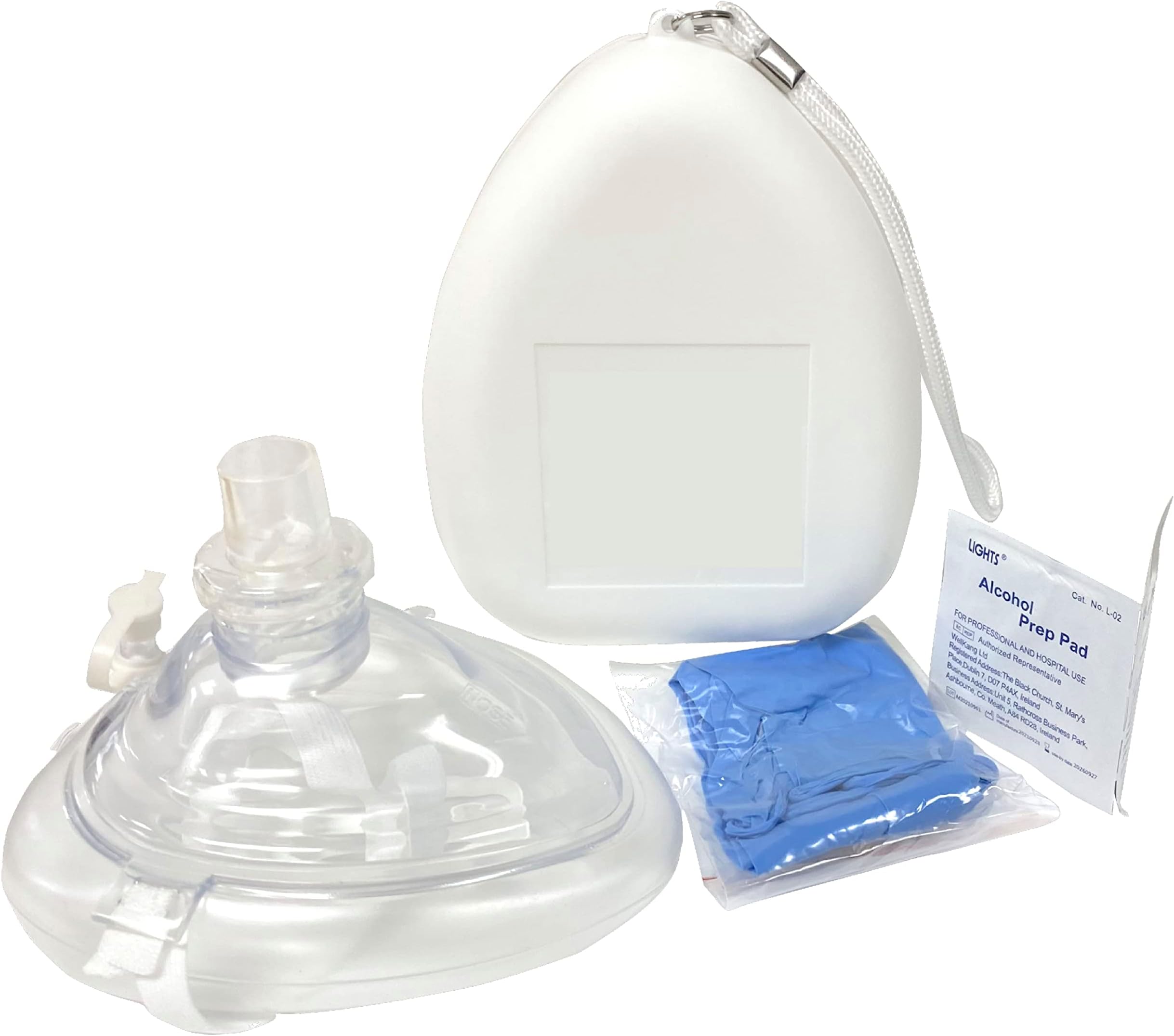 Ambu CPR Mask Kit, Pocket Resuscitator, Hard Case with O2 Inlet, Head Strap, Gloves and Wipes (1)