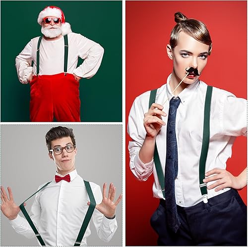 Miniatura 4 de Seematn 12 piezas de tirantes ajustables con espalda en Y para hombre, tirantes elásticos estilo Y, cinturones de vaquero para hombres y niños,