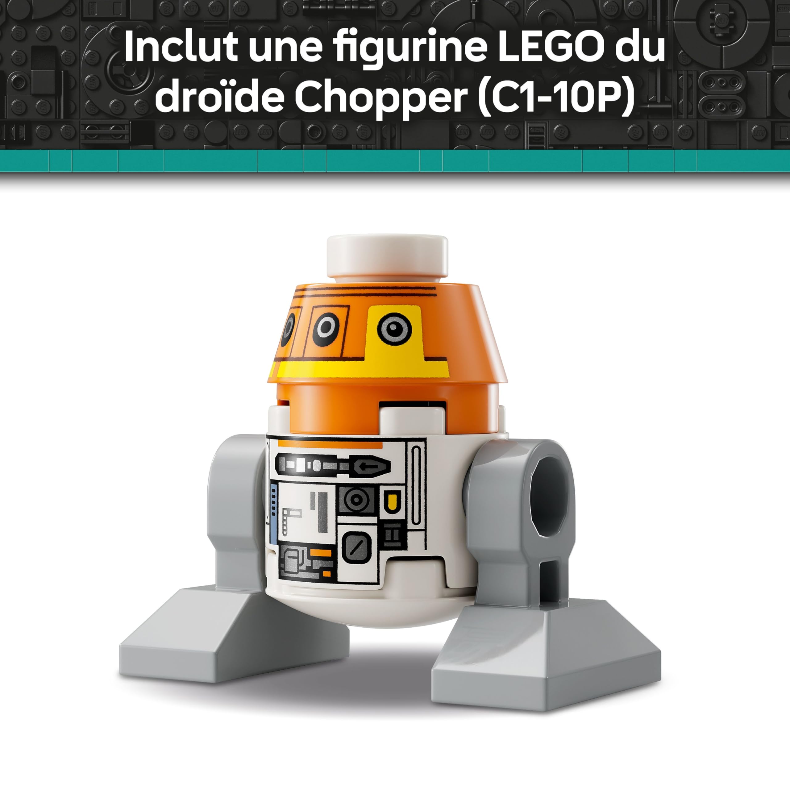 LEGO Star Wars : Ahsoka Le Droïde Astromécano Chopper (C1-10P) Jeu De Construction 10 Ans - Figurine avec Tête Pivotante, Bras Détachables & Roue Centrale - Cadeau Garçon, Fille & Fan De La Saga 75416