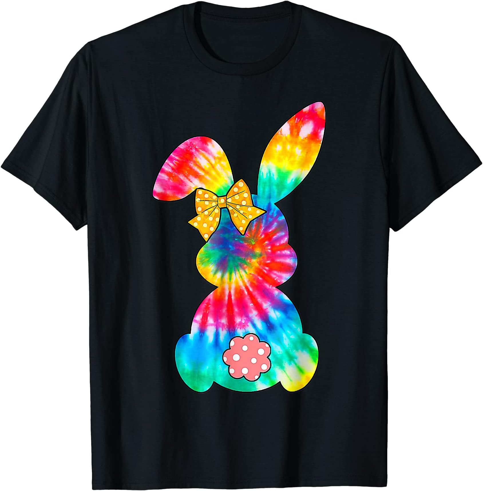 Cute Bunny Rabbit Tie Dye Bow Tie Easter Day Girls Womens T-Shirt