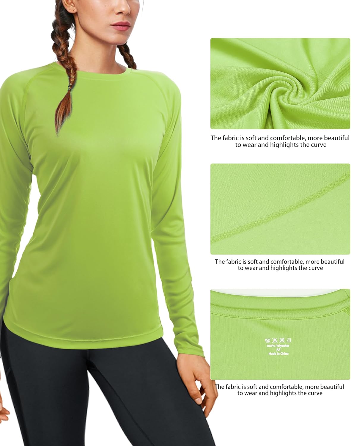 isnowood Women's Sun Protection Long Sleeve Shirts, UPF 50+ UV Rash Guard Swim Shirt, Workout Hiking Running Athletic Tops - Image 5