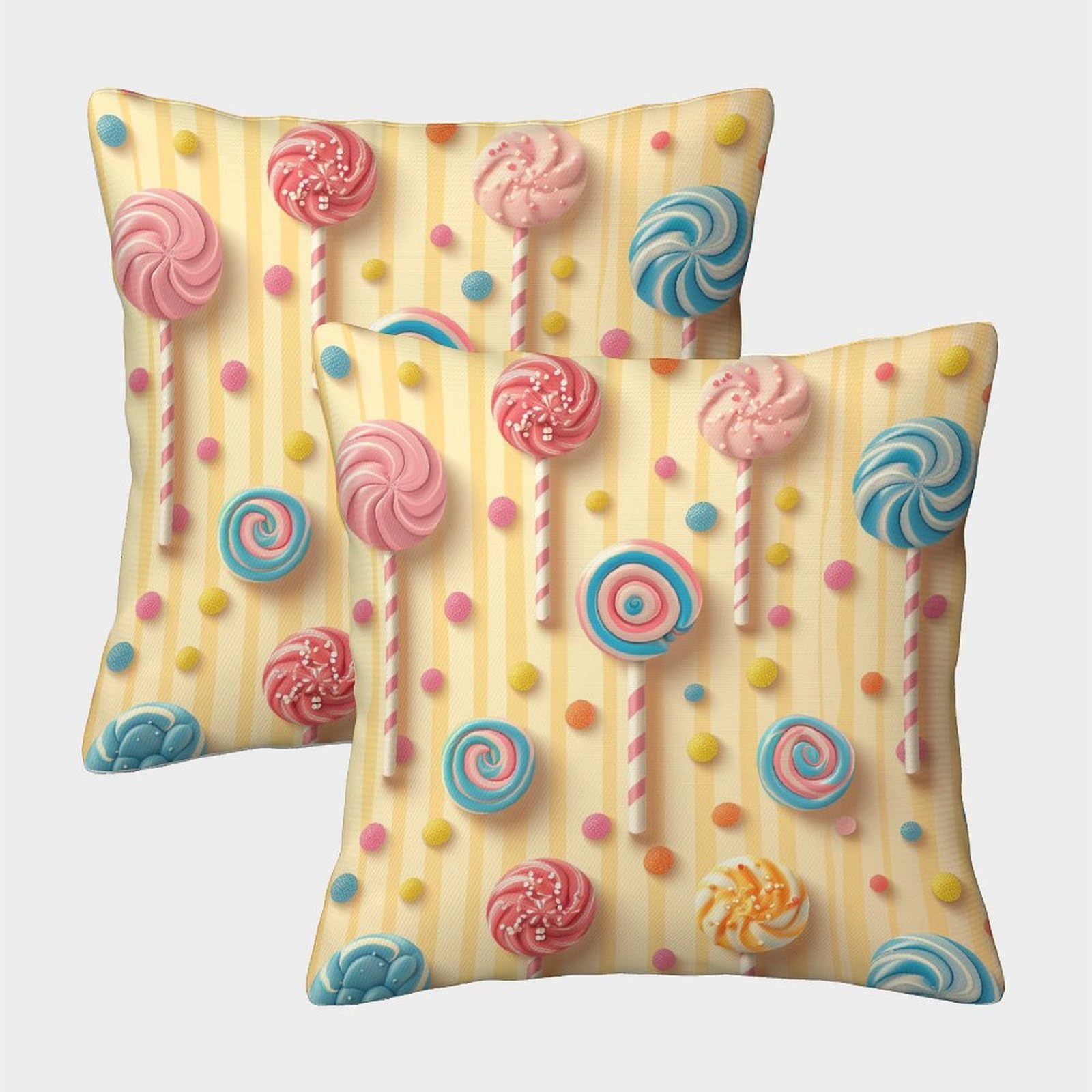UBZKJDEUI Lollipop Invisible Zipper Homeware Cushions Decorative Throw Pillow for Sofa Bedroom Living room 45x45cm