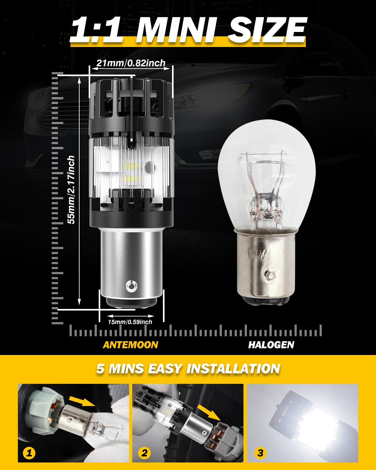 P21/5W 1157 BAY15D Lampadine LED 100% Canbus Sensa Errore 12V Super Luminoso 6500K Bianco 2057 2357 Luci Sostitutive Auto per Luce di Retromarcia Freno, Luci Marcia Diurna, Luce di Svolta, 2 Pezzi
