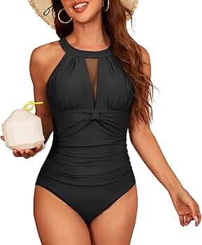 Amazon.com: Zando Black One Piece Swimsuits for Women Black