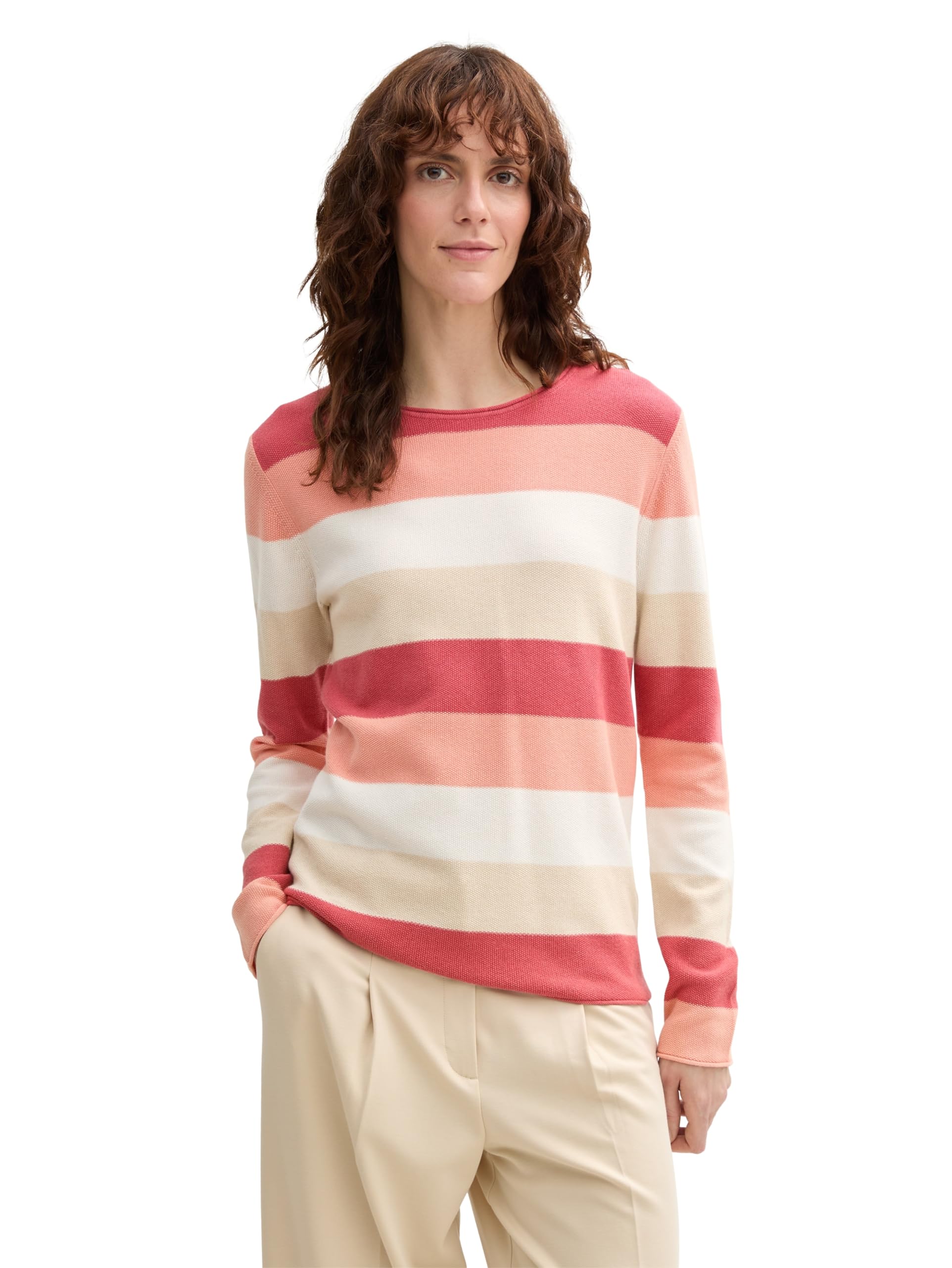 Tom Tailor Damen Strickpullover mit Rundhals