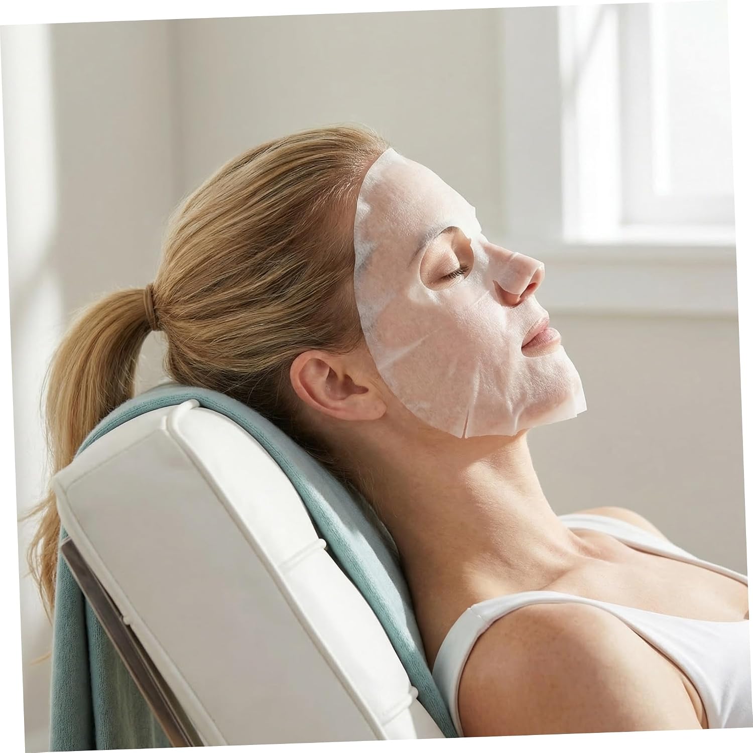 400pcs White Facial Mask Sheets Disposable Mask Paper for Skin Treatment Single Use DIY Face Pack Suitable for Home Spa and Beauty Treatment