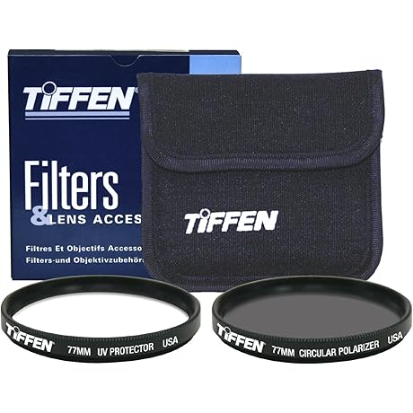 Tiffen 77mm Professional Grade UV & Polarizing Photo FilterTwin Pack