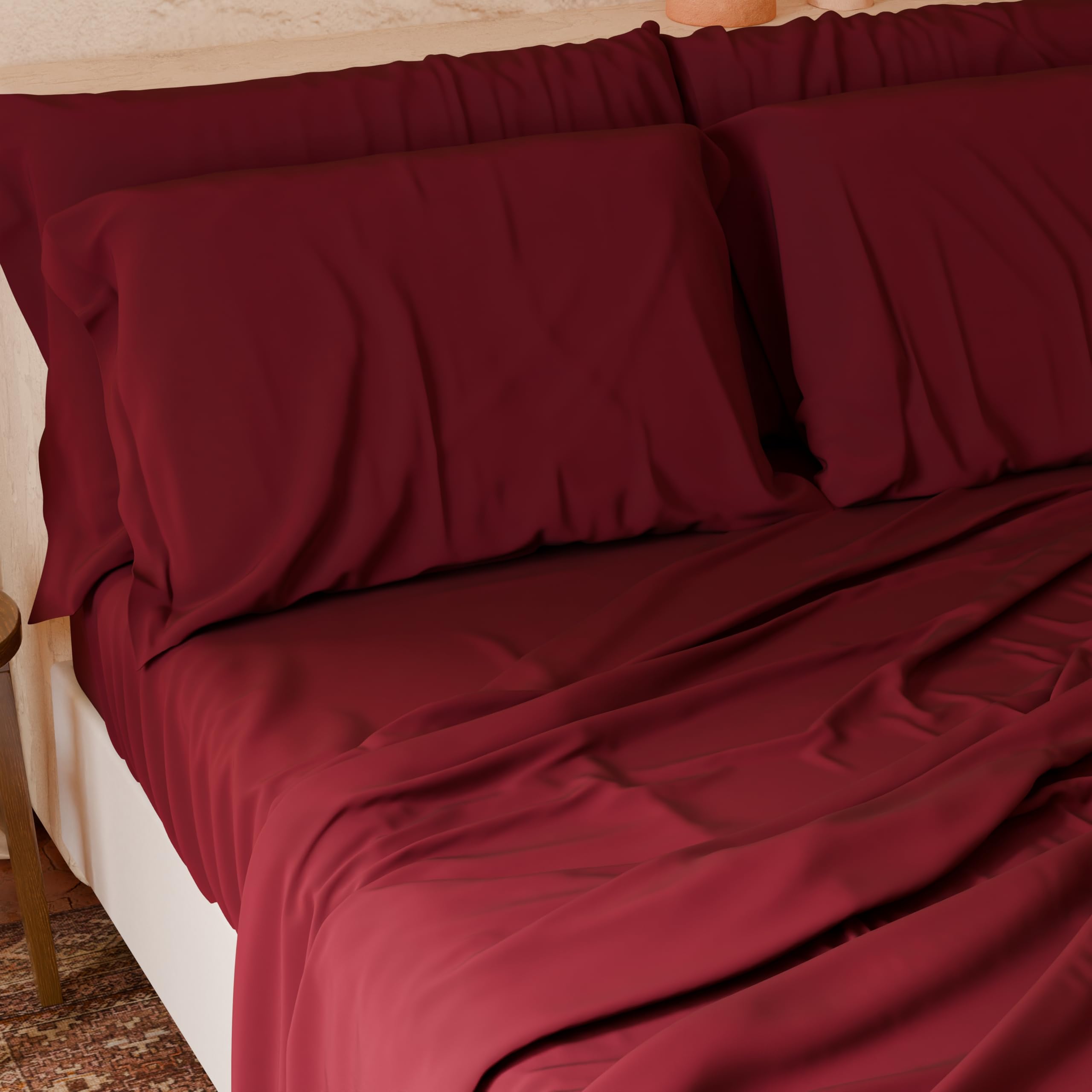 Parure de lit maxi double pour sublimer votre chambre en bordeaux