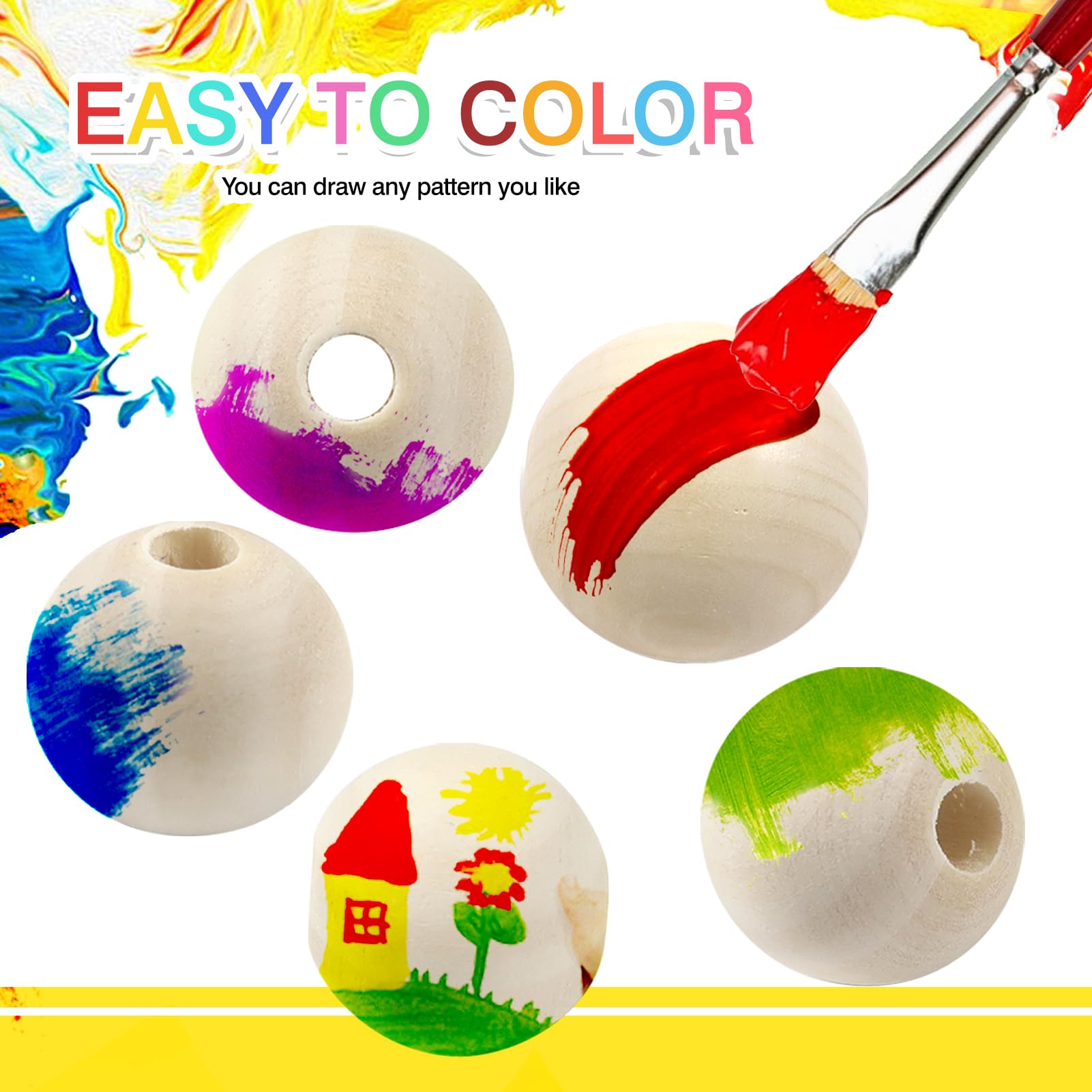 50 Perline Di Legno Semicircolari TOAOB - Cabochon Per Fai Da Te E Gioielli, 30 Mm - Foto 6