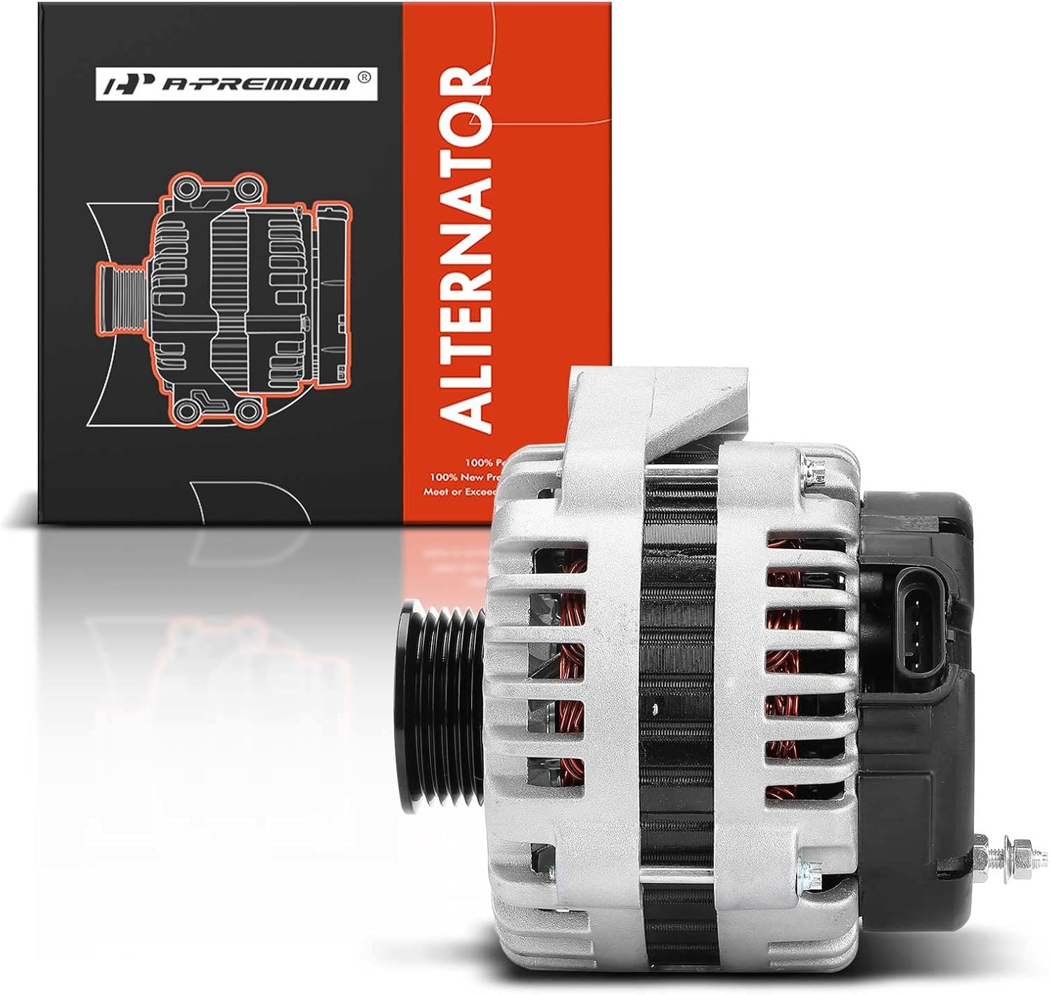 A-Premium High Output 253Amp Alternator Compatible with Chevy Silverado 1500 99-05 Silverado 2500 3500 Tahoe & GMC Sierra Yukon & Cadillac & Isuzu, 12V CW 6-Groove Pulley, Replace# 10464476 10464405