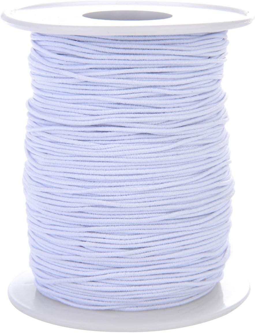 Tubala 0.8 mm Elastic Cord Stretch Thread Beading Cord Fabric Crafting Thread White Elastic String for Jewelry Making Bracelet Beading Thread, 100 Meters
