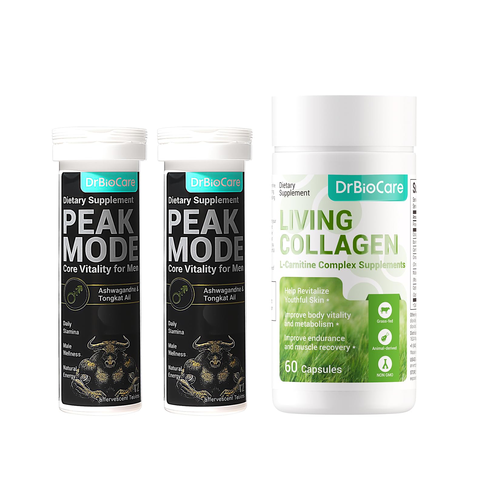 what does l carnitine peptide do Amazon.com: DrBioCare Peak Mode Effervescent Tablets and Living Collagen L- Carnitine Complex Supplement : Health & Household