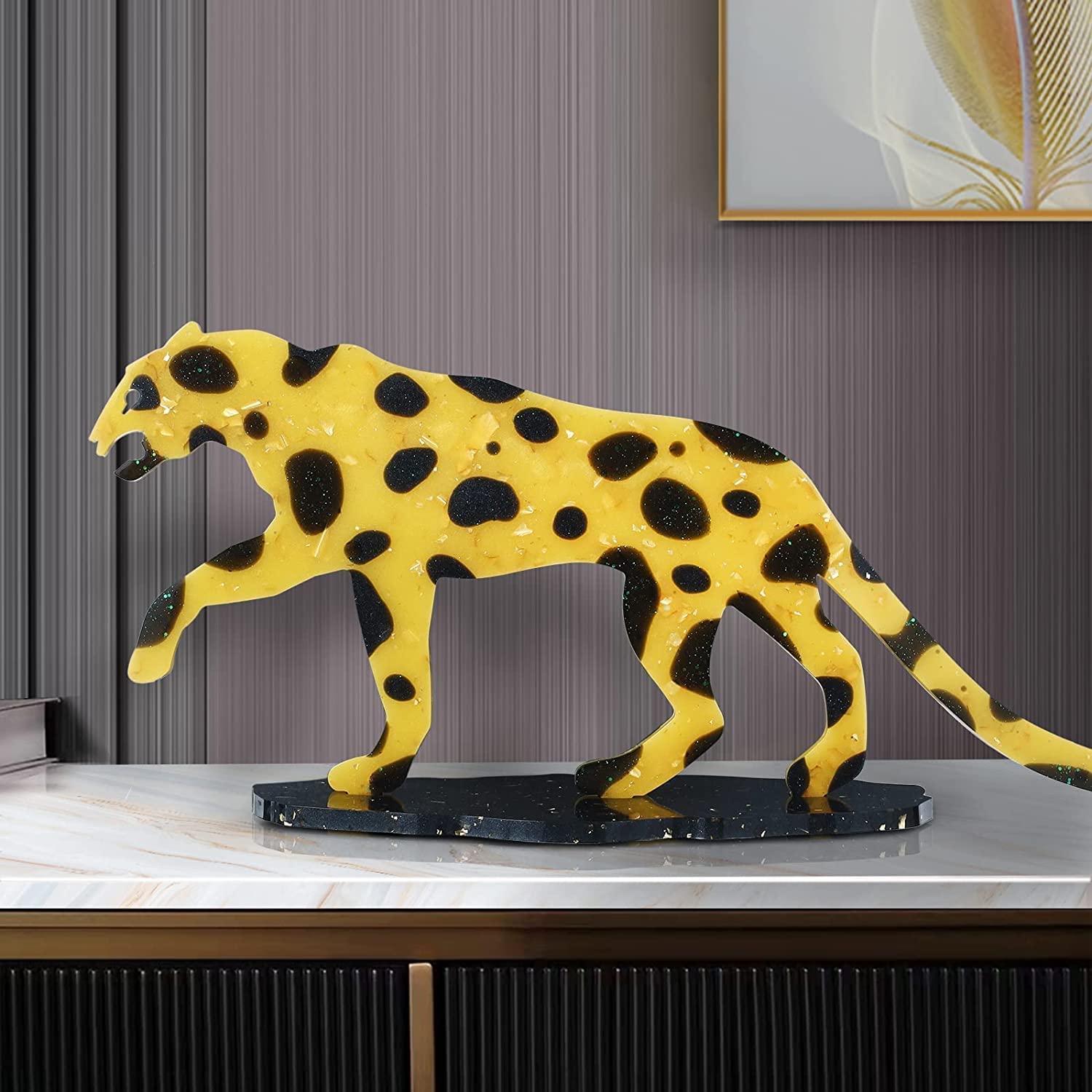 Orgner 1 Pack Silicone Large Leopard with Base Mould 12 inch Set