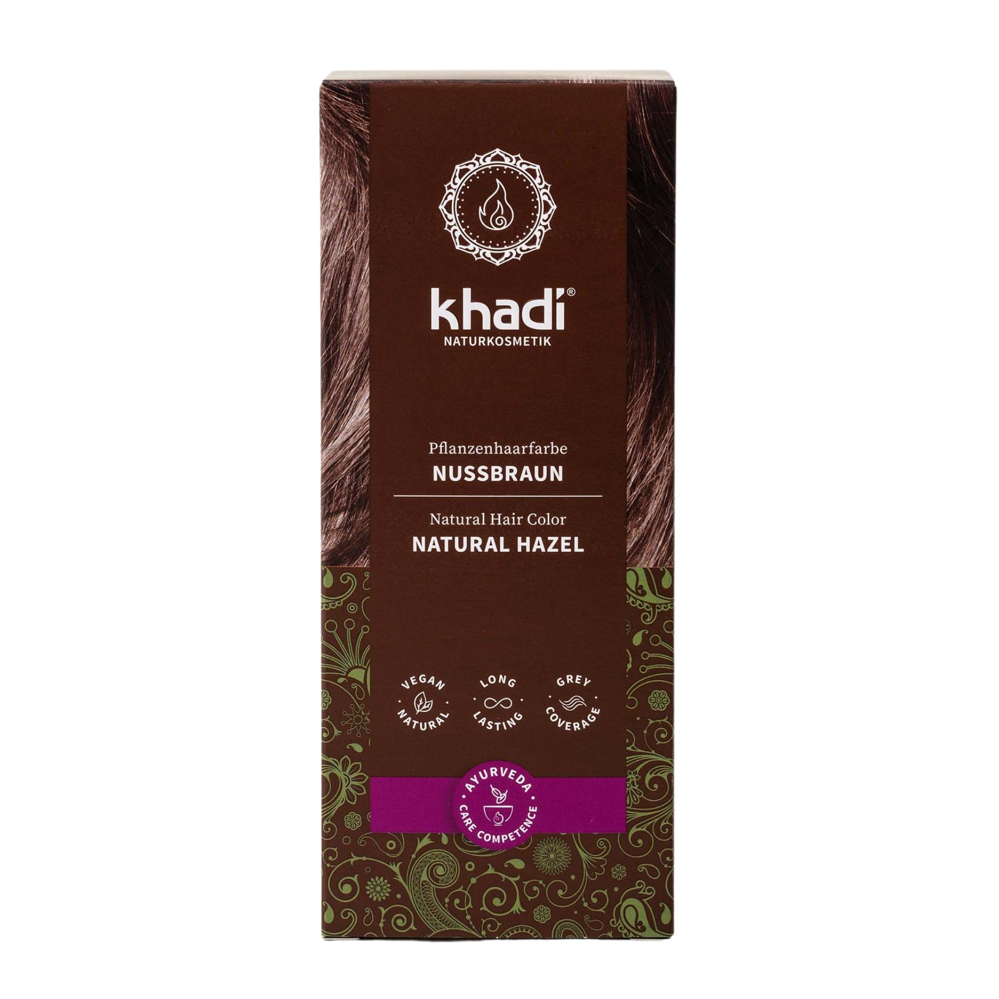 Khadi Nussbraun Pflanzenhaarfarbe - Naturhaarfarbe 100% pflanzlich & natürlich