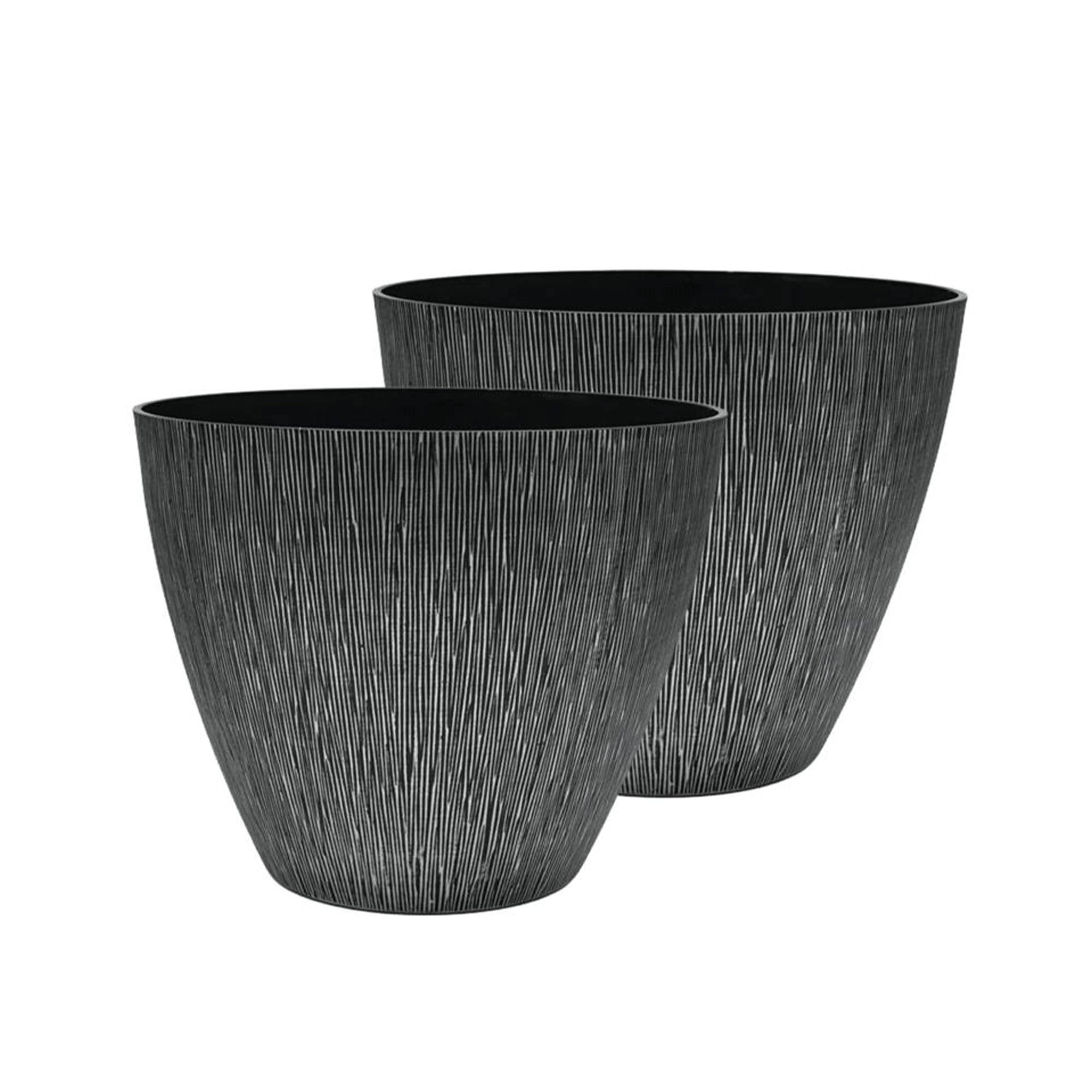 SG Traders Plant Pots Outdoor - Woodgrain Planter with Vertical Linear Texture | Garden, Patio and Balcony planters | UV & Frost Resistant, Lightweight, Decorative Pots for Flowers, Herbs & Plants