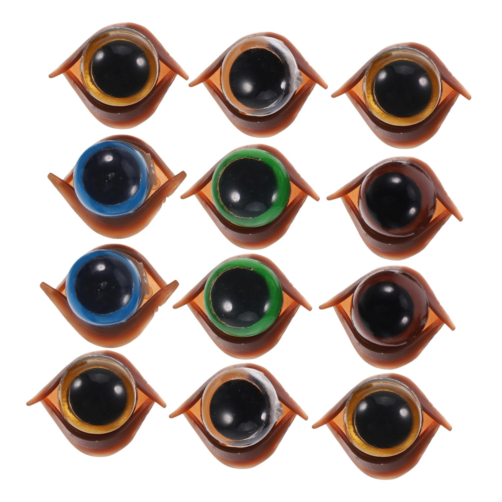 HOMSFOU 100 Sets Plastic Craft Eyes 12mm Safety Doll Eyes for Crochet Toys Easy Attach Washers for Sewing Projects