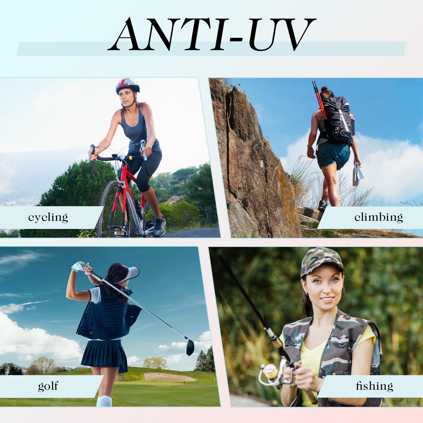 Sun Sleeves UV Schutz Bolero Schal Armmanschette Armstulpen mit Fingerloch für Damen Herren Outdoor