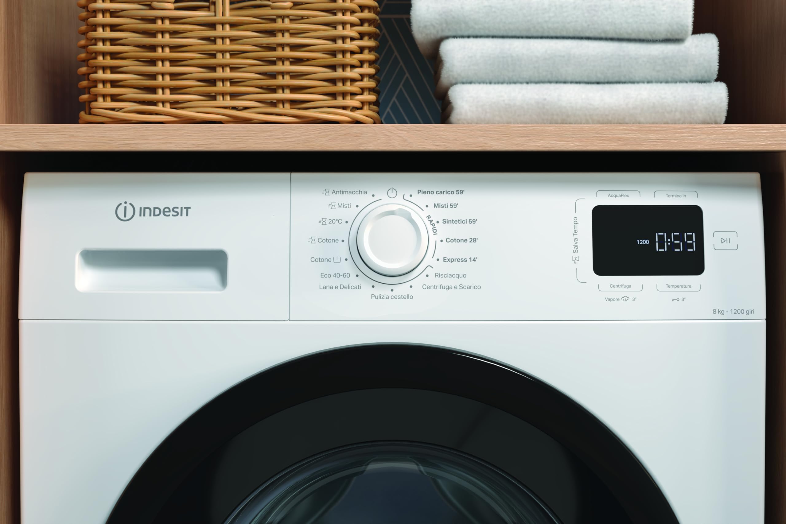 Indesit Lavatrice a libera installazione a carica frontale Indesit: 8,0 kg - IM R268B MY TIME IT